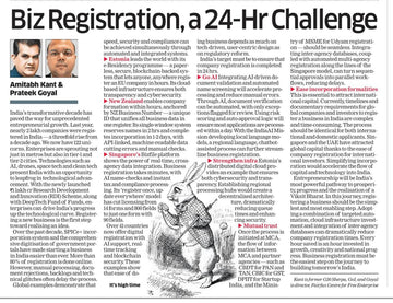 Biz Registration, a 24-Hr Challenge - Amitabh Kant & Prateek Goyal